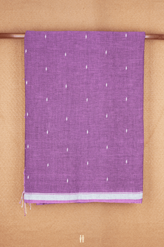 Threadwork Buttis Dusty Purple Bengal Cotton Saree