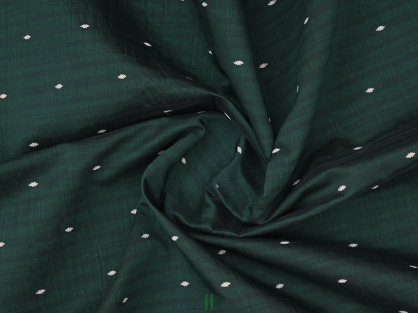 Threadwork Buttis Forest Green Raw Silk Blouse Material