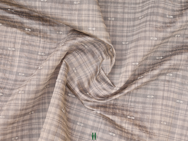 Threadwork Buttis Khaki Tussar Silk Blouse Material