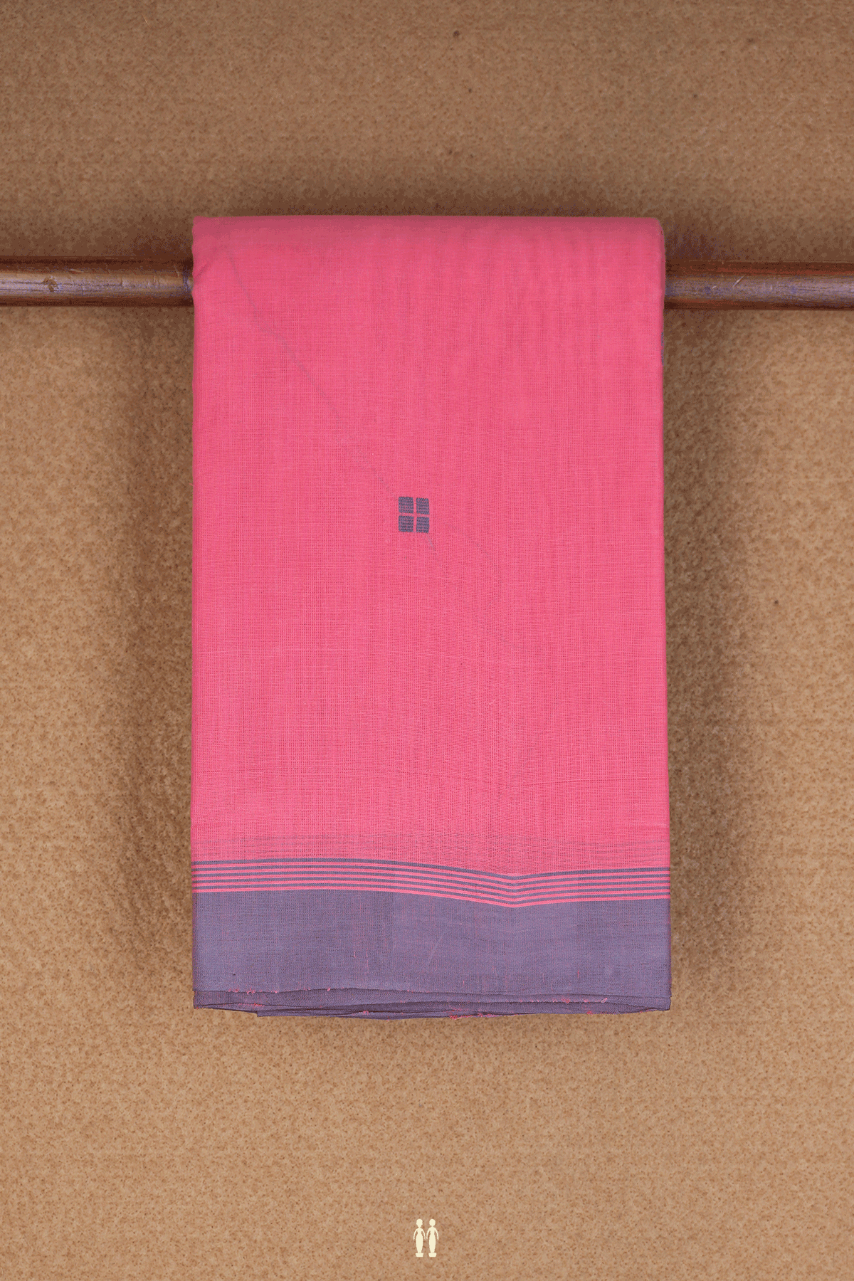 Threadwork Buttis Rouge Pink Kanchi Cotton Saree