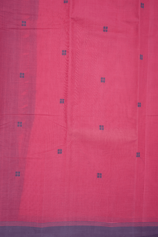 Threadwork Buttis Rouge Pink Kanchi Cotton Saree