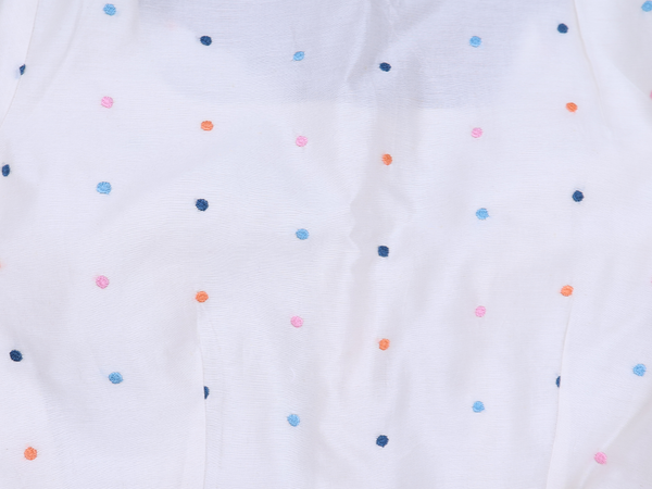 Threadwork Buttis White Silk Cotton Readymade Blouse