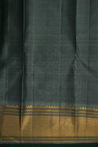Threadwork Checks Design Black Kanchipuram Silk Saree
