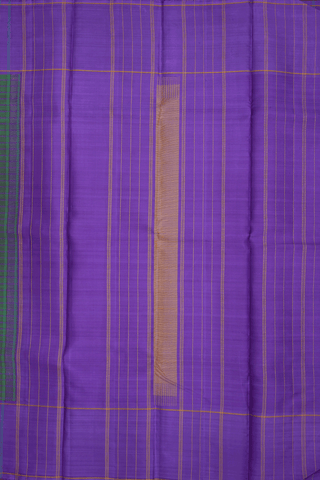 Threadwork Checks Design Fern Green Kanchipuram Silk Saree