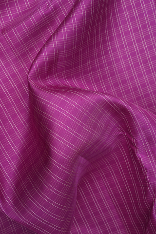 Threadwork Checks Design Purple Kanchipuram Silk Saree