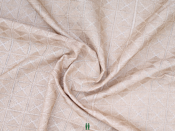 Threadwork Design Beige Tussar Silk Blouse Material