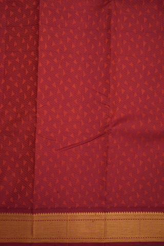 Threadwork Design Brick Red Kanchipuram Silk Saree