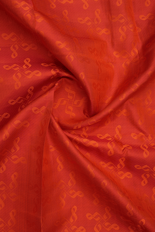 Threadwork Design Bright Orange Kanchipuram Silk Dupatta