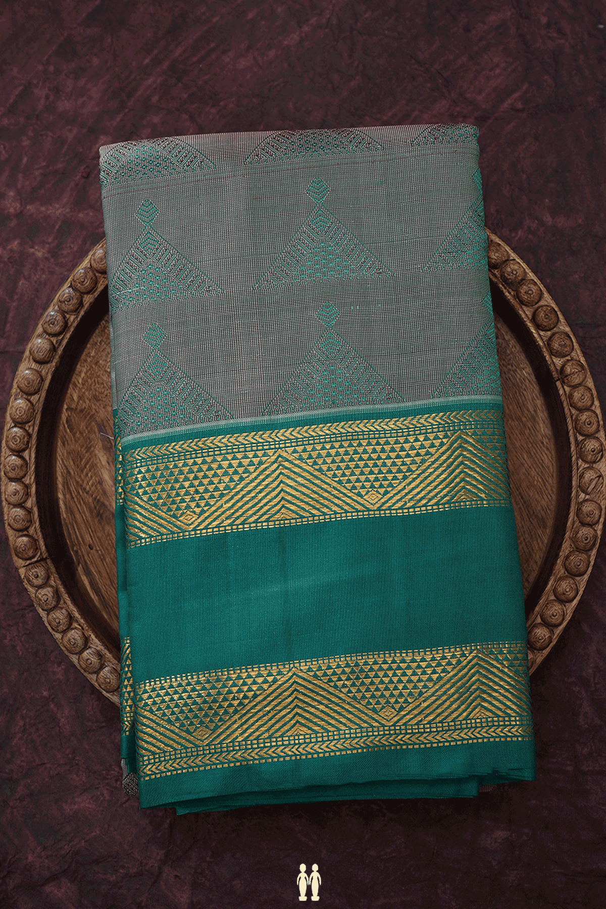 Threadwork Design Dual Tone Kanchipuram Silk Saree