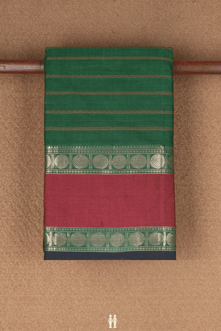 Threadwork Design Forest Green Chettinadu Cotton Saree