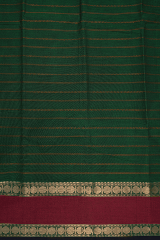 Threadwork Design Forest Green Chettinadu Cotton Saree