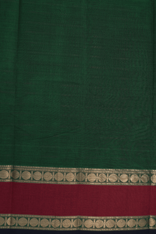 Threadwork Design Forest Green Chettinadu Cotton Saree