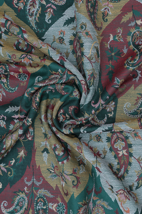 Threadwork Design Green Woolen Cotton Shawl
