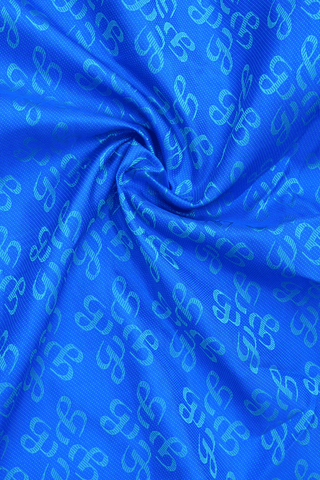 Threadwork Design Lapis Blue Kanchipuram Silk Dupatta