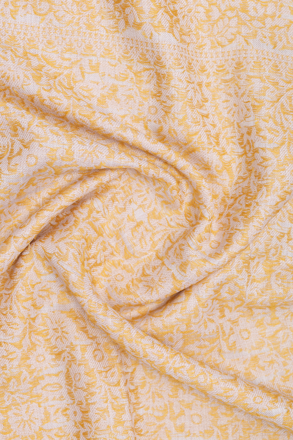 Threadwork Design Orange Woolen Cotton Shawl