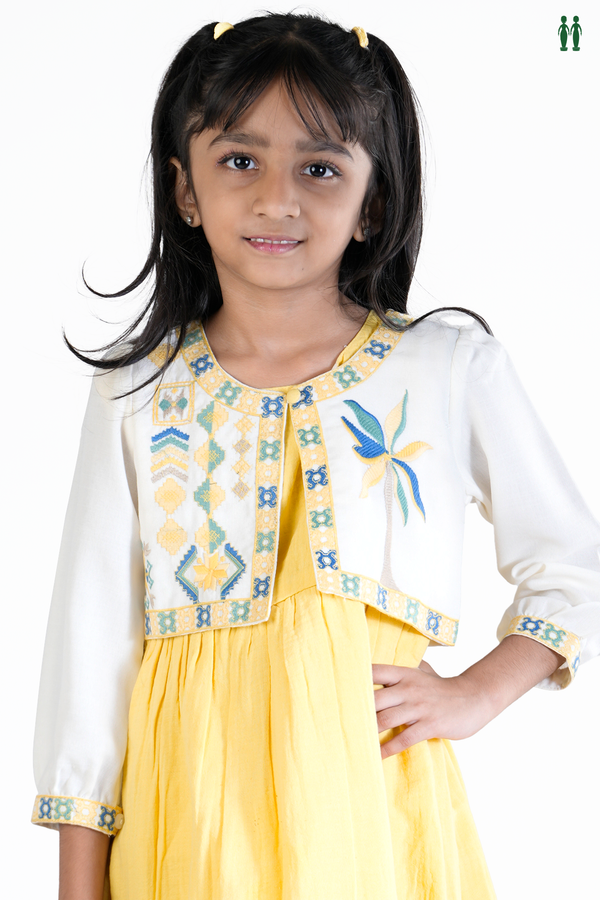 Threadwork Design Yellow Cotton Frock