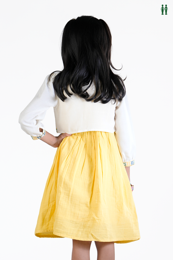 Threadwork Design Yellow Cotton Frock