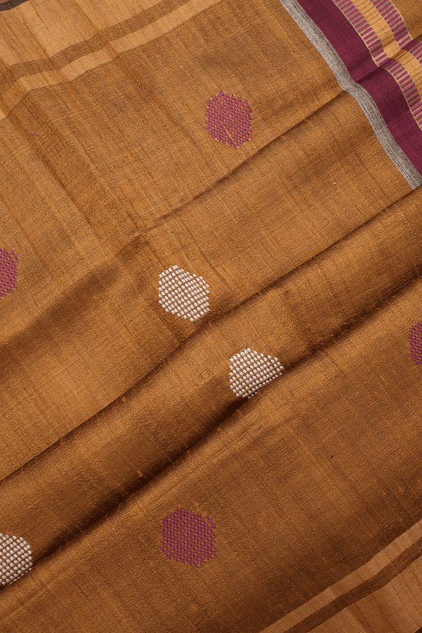 Threadwork Motifs Berry Red Jute Saree
