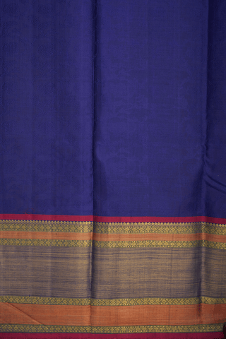 Threadwork Motifs Cobalt Blue Kanchipuram Silk Saree