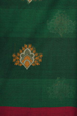 Threadwork Motifs Dark Green Coimbatore Cotton Saree