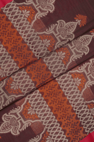 Threadwork Motifs Dark Green Coimbatore Cotton Saree