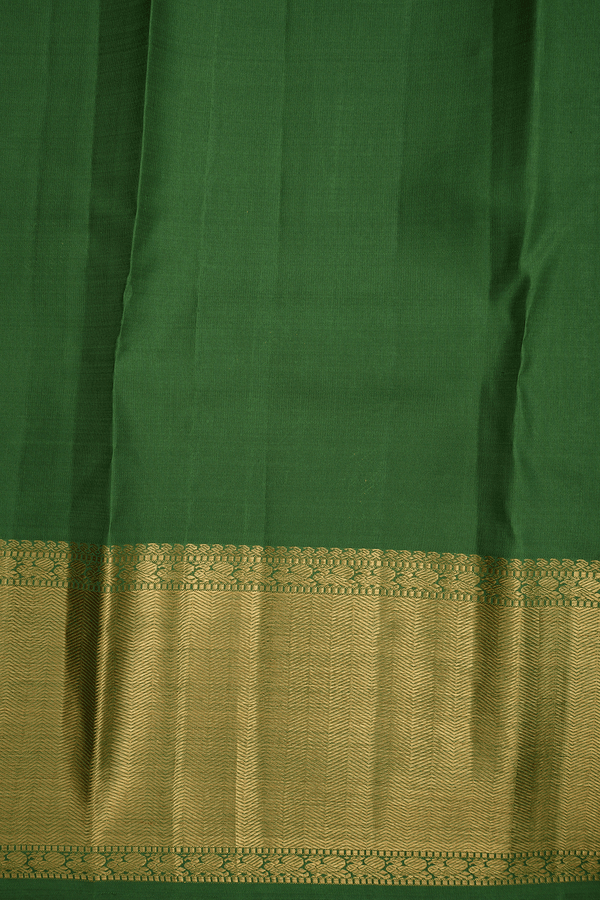 Threadwork Motifs Fern Green Kanchipuram Silk Saree
