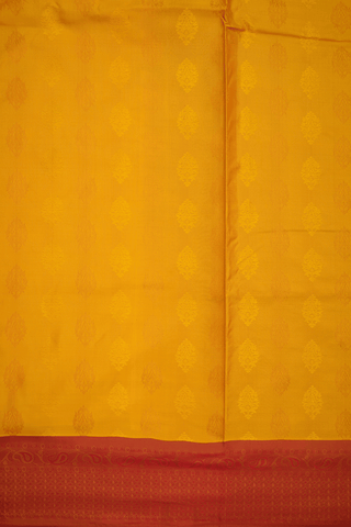 Threadwork Motifs Honey Yellow Kanchipuram Silk Saree