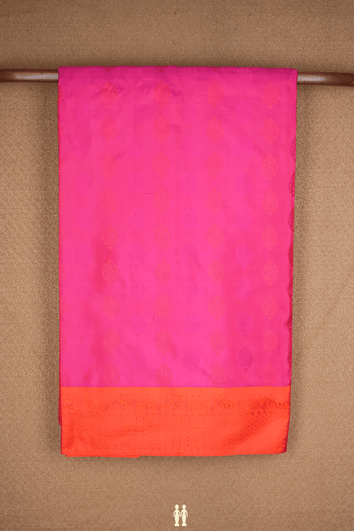 Threadwork Motifs Magenta Kanchipuram Silk Saree