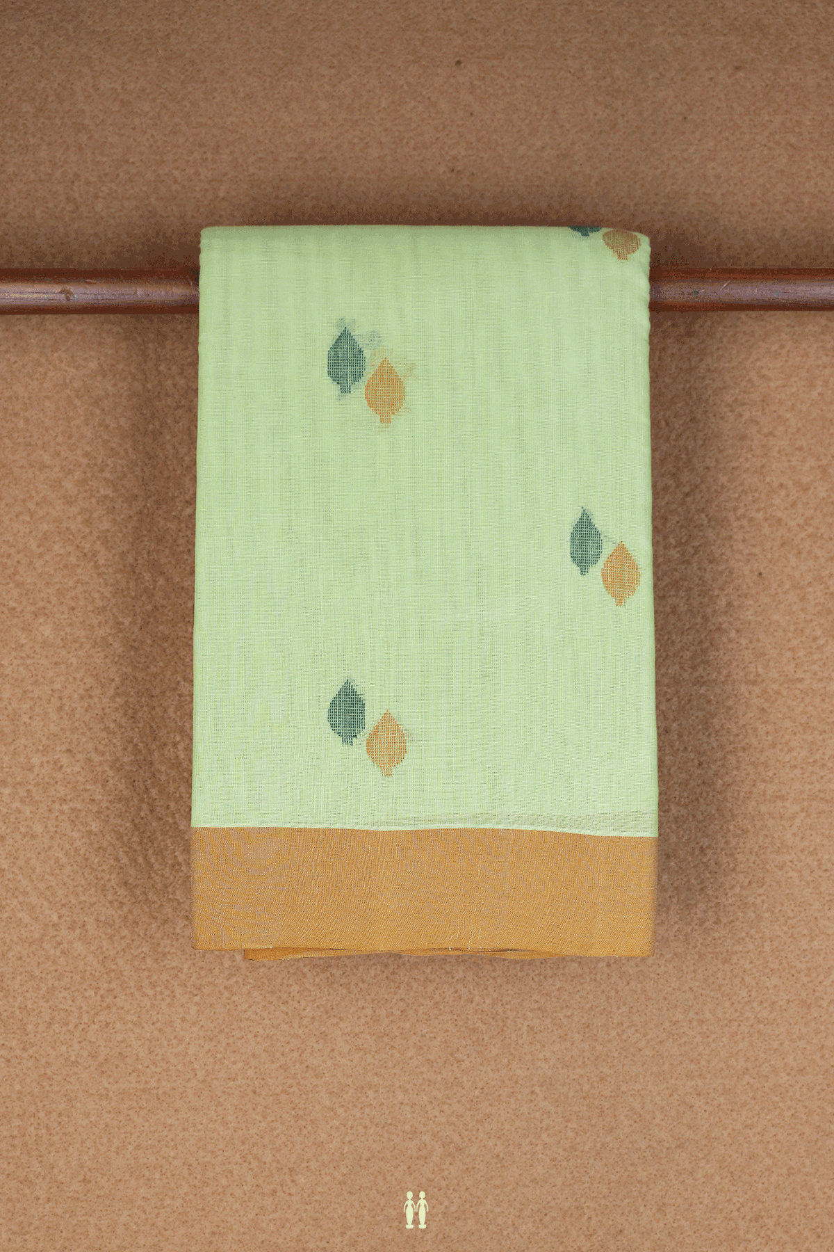Threadwork Motifs Pastel Green Kanchi Cotton Saree