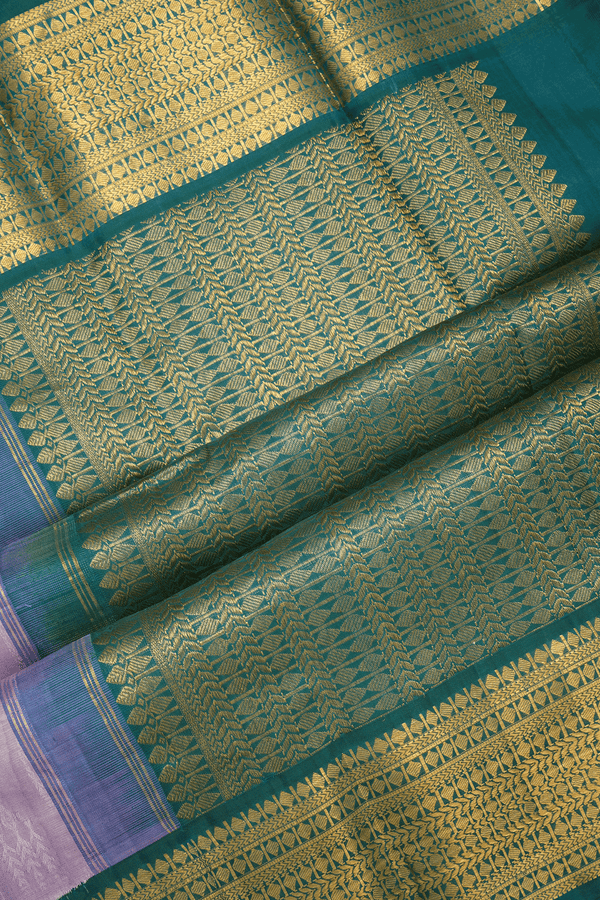 Threadwork Motifs Pastel Pink Kanchipuram Silk Saree