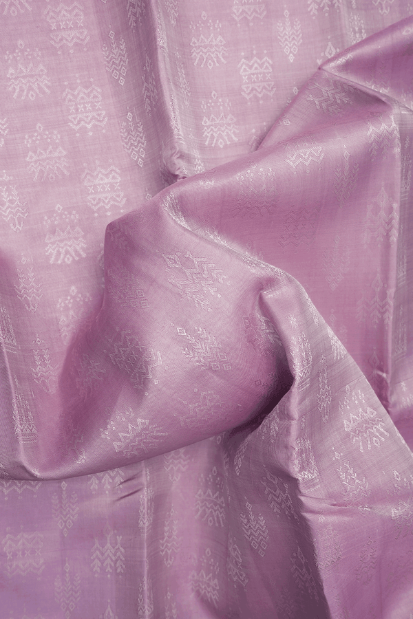 Threadwork Motifs Pastel Pink Kanchipuram Silk Saree