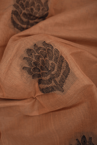 Threadwork Motifs Tan Brown Kanchi Cotton Saree