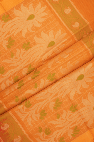Threadwork Motifs Tomato Red Coimbatore Cotton Saree