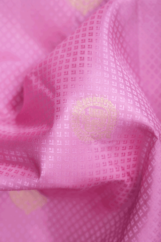 Threadwork With Buttas Orchid Pink Kanchipuram Silk Saree