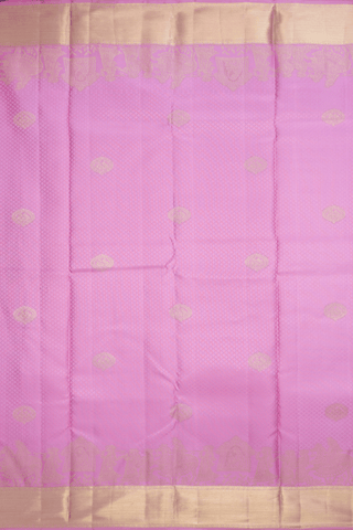Threadwork With Buttas Orchid Pink Kanchipuram Silk Saree