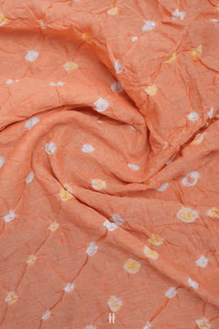 Tie And Dye Design Melon Orange Bandhani Cotton Dupatta