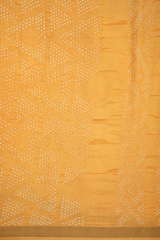 Tie And Dye Design Mustard Yellow Bandhani Silk Saree