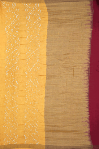 Tie And Dye Design Mustard Yellow Bandhani Silk Saree