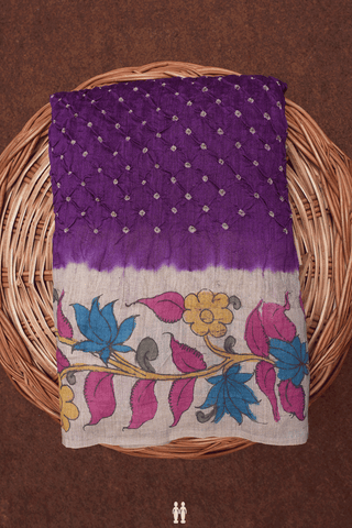 Tie And Dye Design Purple Bandhani Silk Saree
