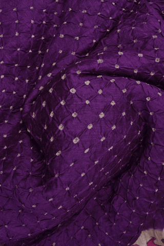 Tie And Dye Design Purple Bandhani Silk Saree