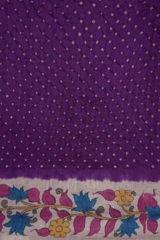Tie And Dye Design Purple Bandhani Silk Saree