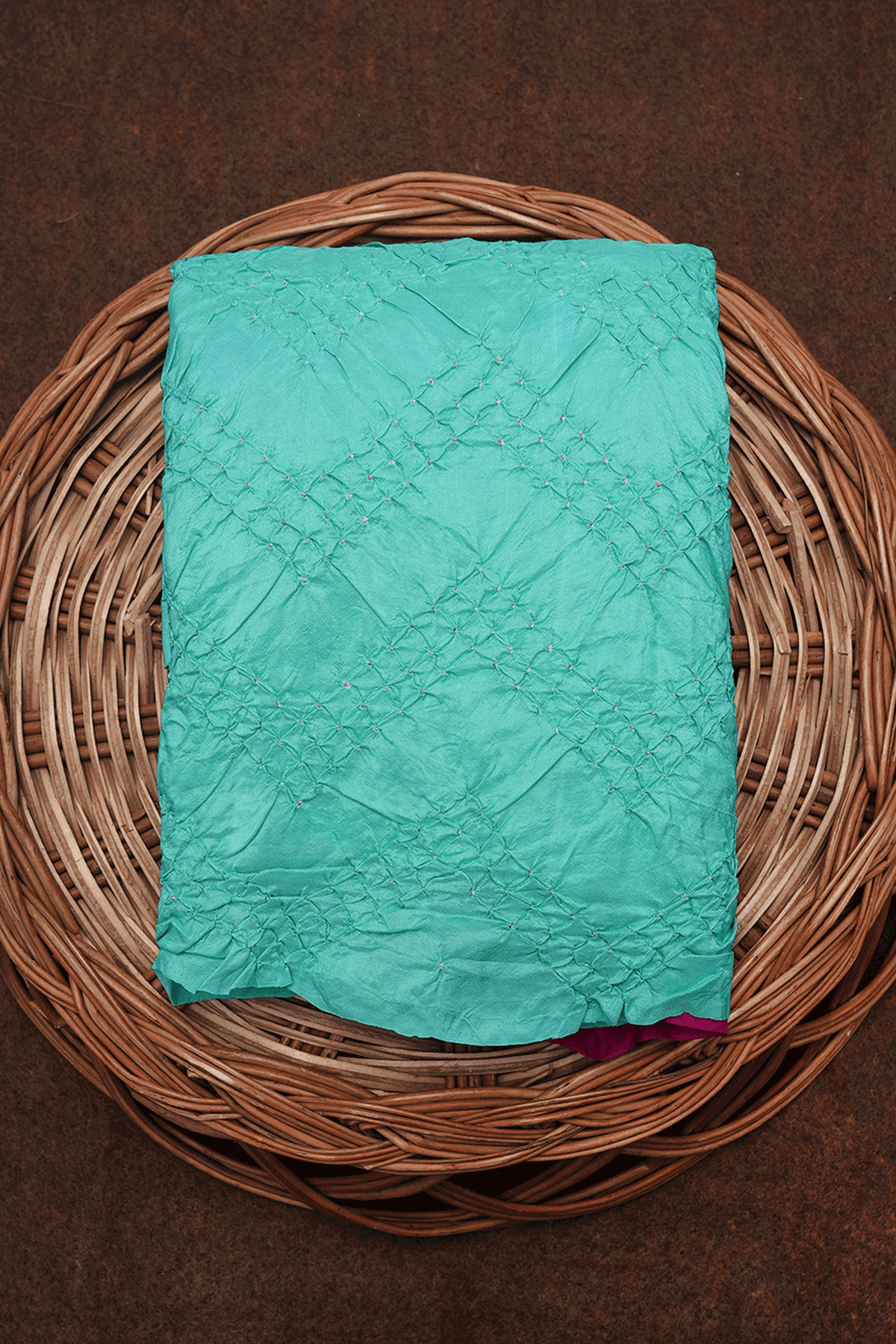 Tie And Dye Design Sea Green Bandhani Silk Saree
