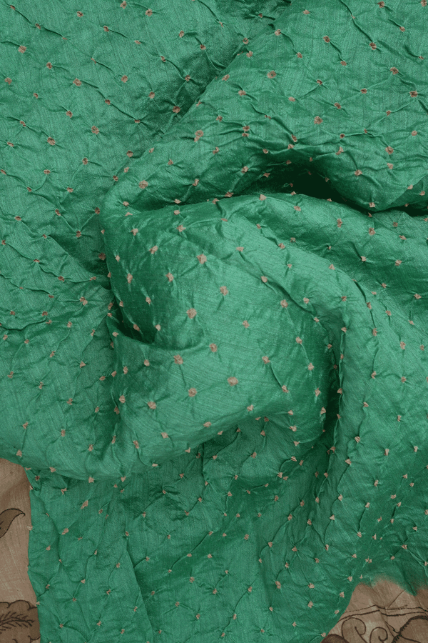 Tie And Dye Design Sea Green Bandhani Silk Saree