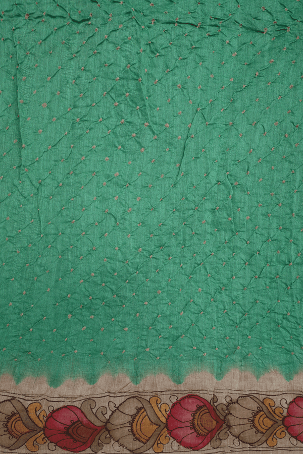 Tie And Dye Design Sea Green Bandhani Silk Saree