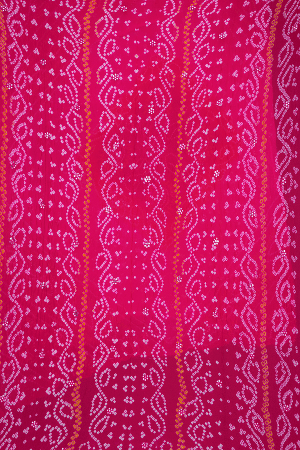 Tie And Dye Design Shades Of Pink Bandhani Silk Saree