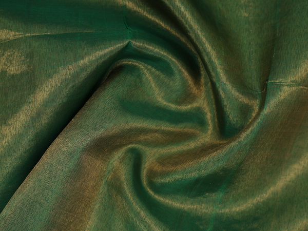 Tissue Dark Green Kanchipuram Silk Blouse Material