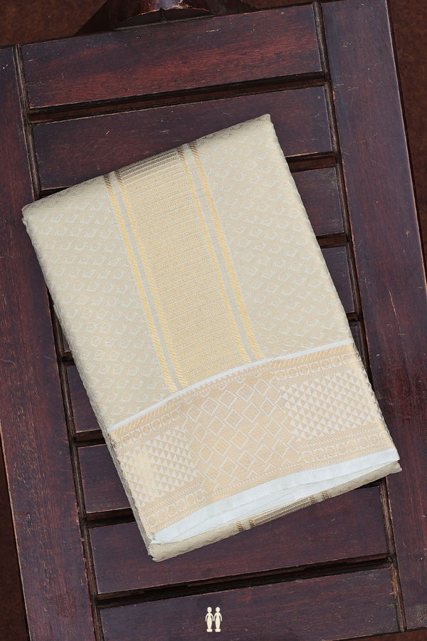 Tissue Green Silk Dhoti With Shirt Material