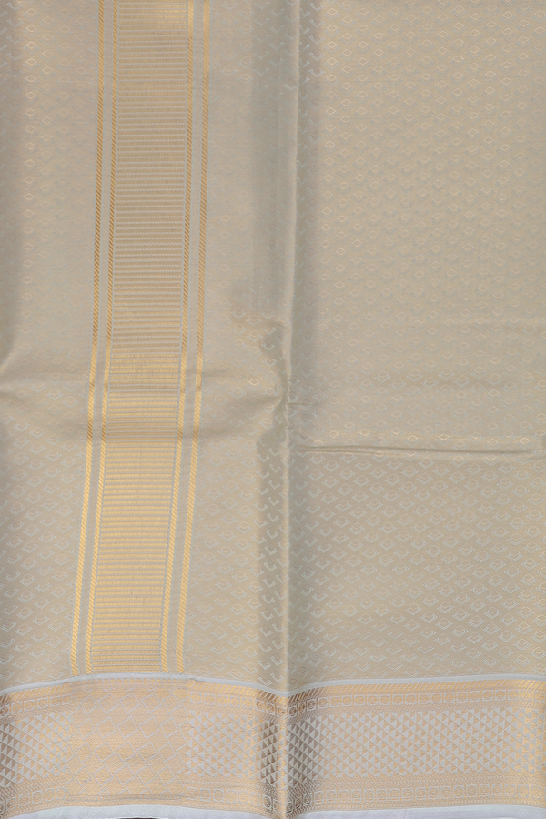 Tissue Green Silk Dhoti With Shirt Material