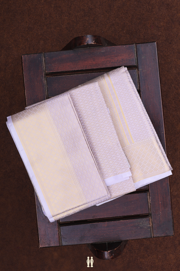Tissue Pastel Purple Silk Dhoti With Shirt Material