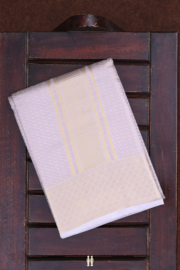 Tissue Pastel Purple Silk Dhoti With Shirt Material